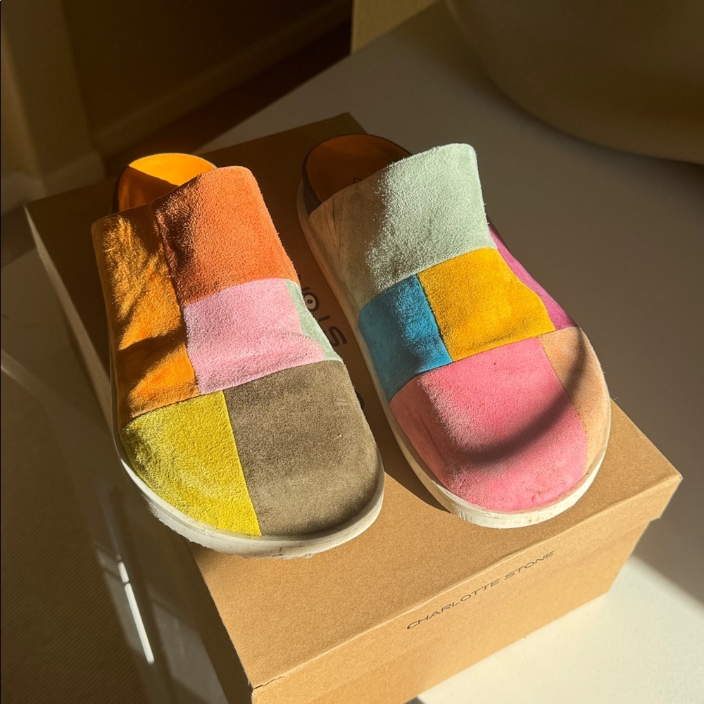 Charlotte Stone Sparkie Multicolor Patchwork Mules - Picture 5 of 9